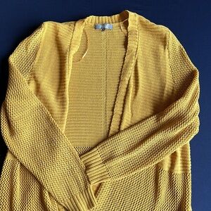 Mustard Cable Knit Cardigan